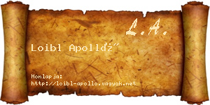 Loibl Apolló névjegykártya